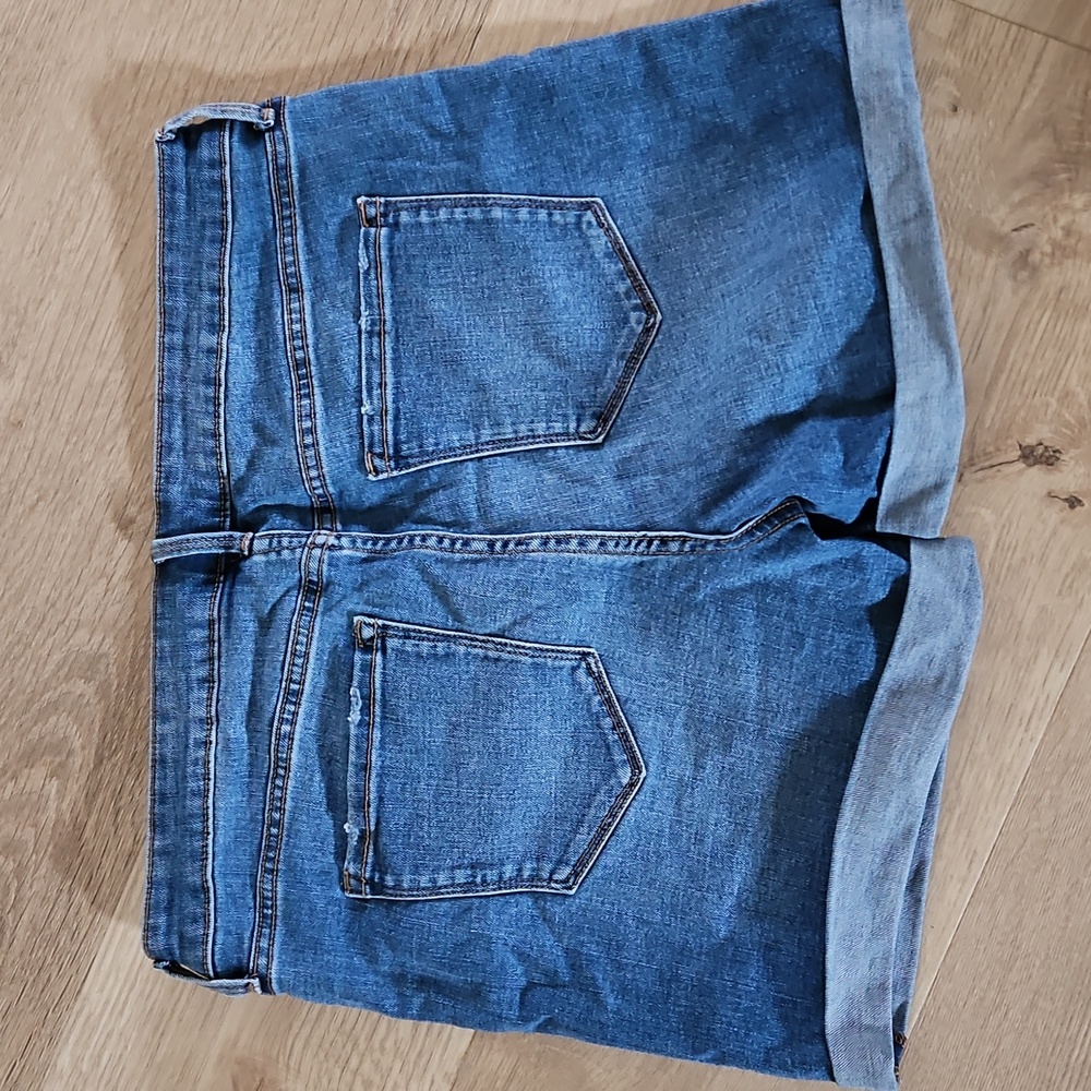 Old Navy button fly High Rise Blue Denim Shorts 10 - Picture 2 of 4